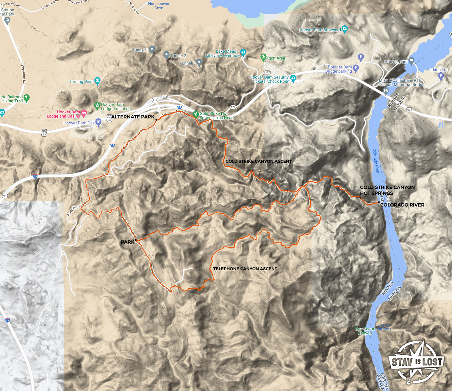 map for Motorcycle and Telephone Canyons Loop by stav is lost