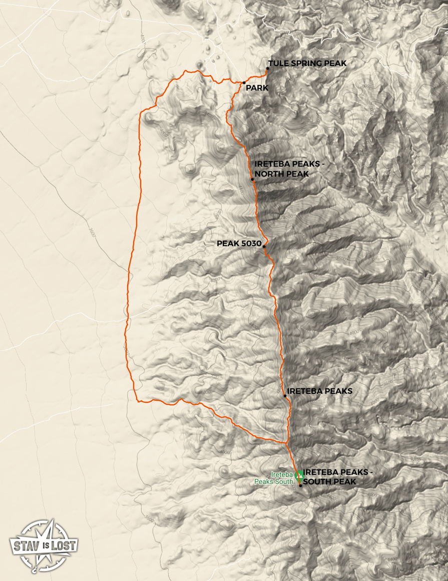 map for Ireteba Peaks Traverse by stav is lost