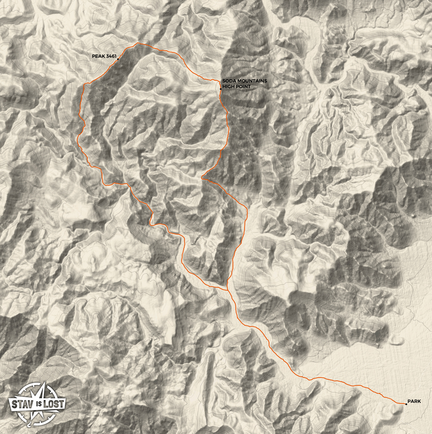 map for Soda Mountains Loop by stav is lost