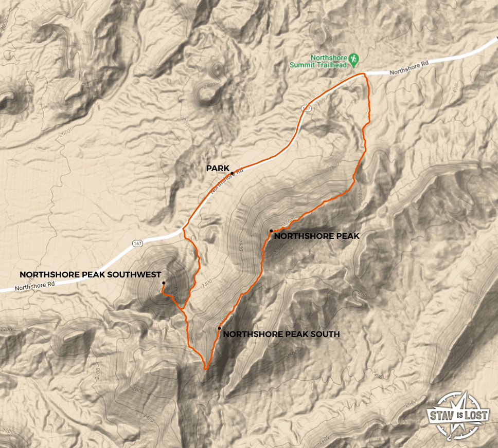 map for Northshore Peak Loop by stav is lost