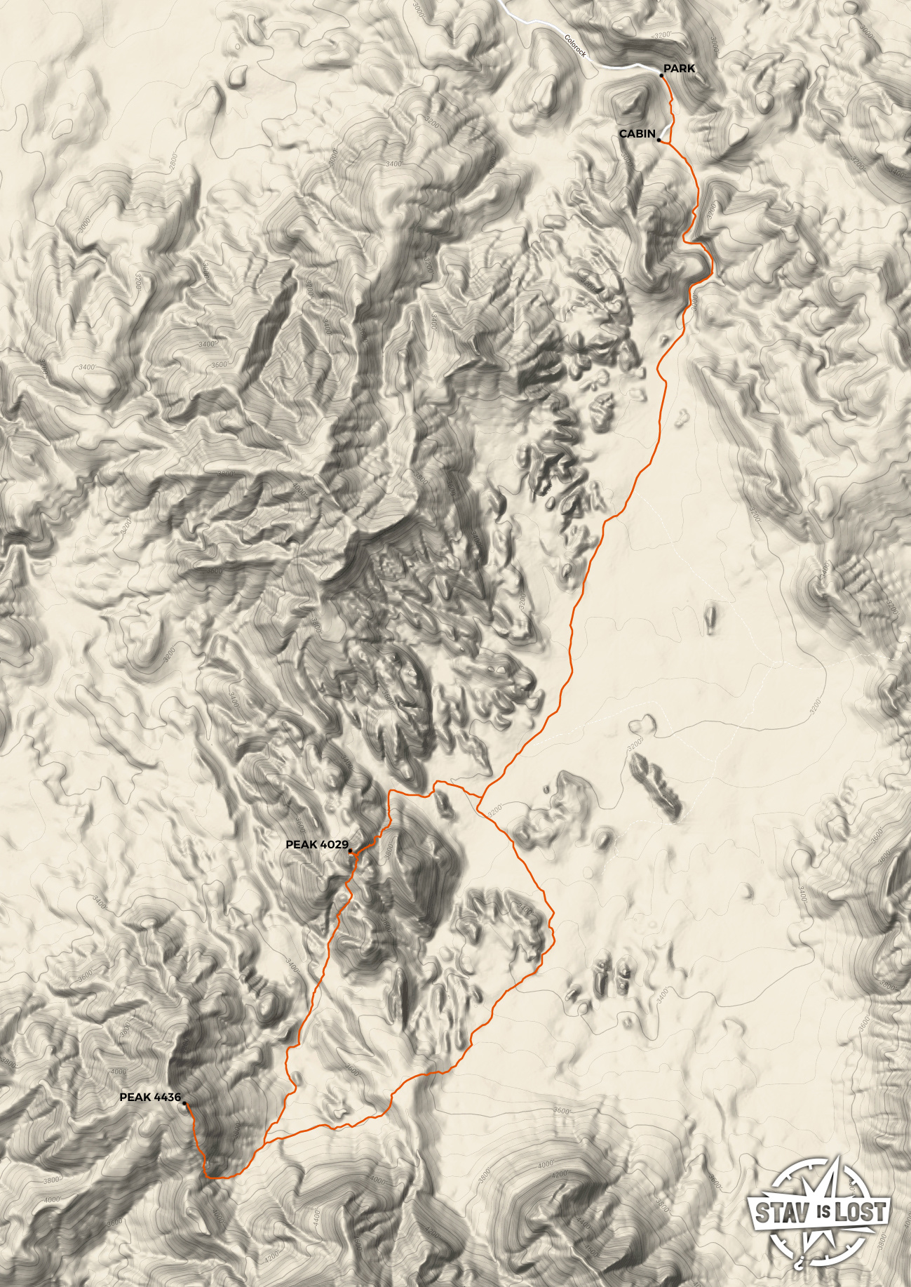 map for Hidden Valley Peaks via Colorock Canyon by stav is lost
