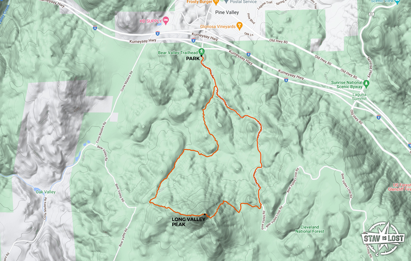 map for Long Valley Peak by stav is lost