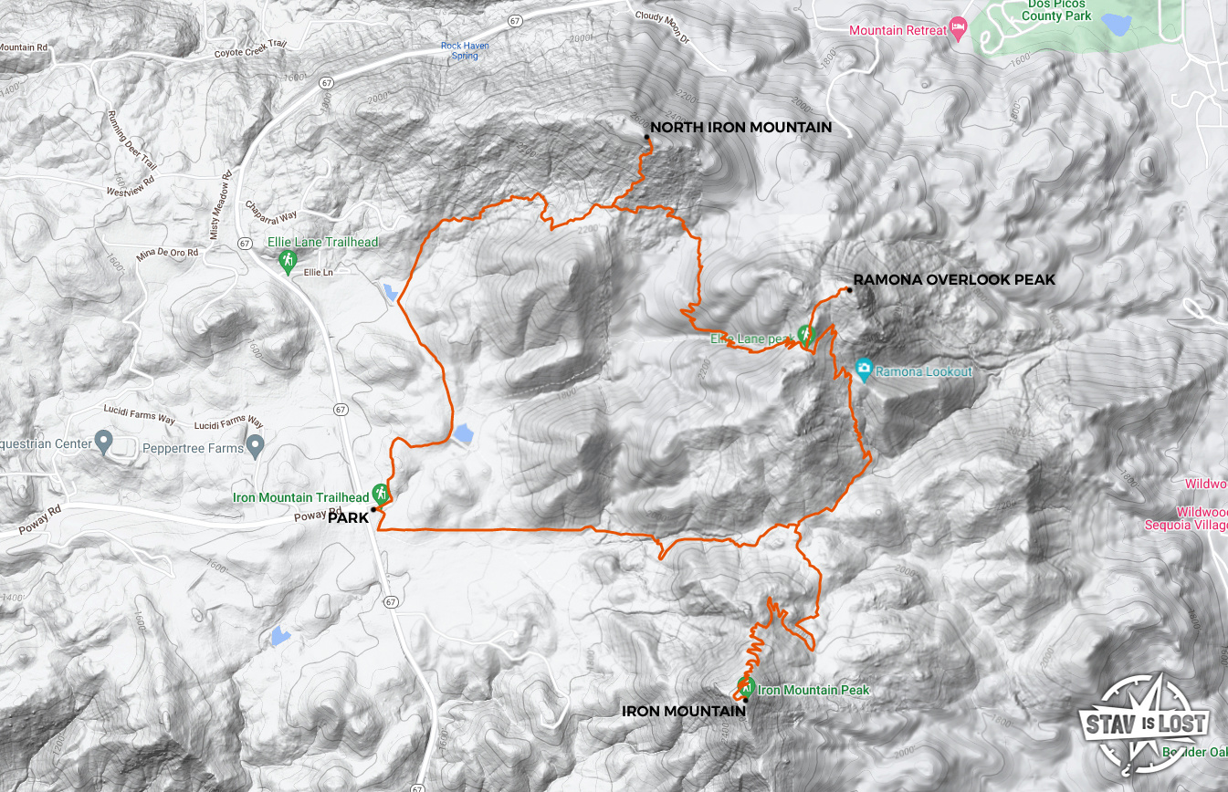 map for Iron Mountain Loop by stav is lost