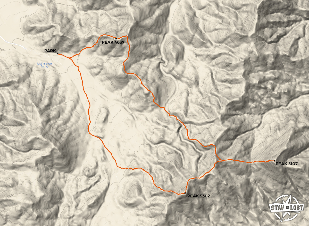 map for South McCullough Wilderness Loop by stav is lost