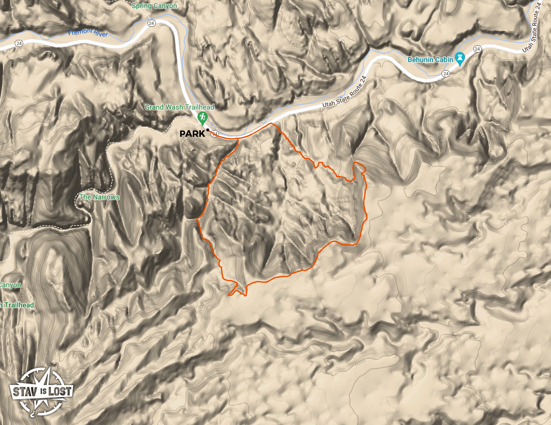 map for Wonderland Canyon by stav is lost