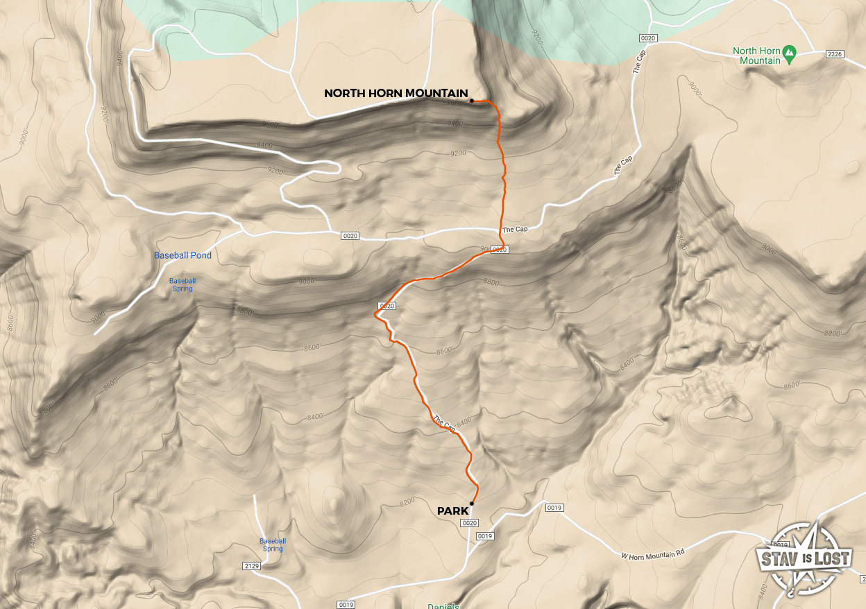 map for North Horn Mountain by stav is lost