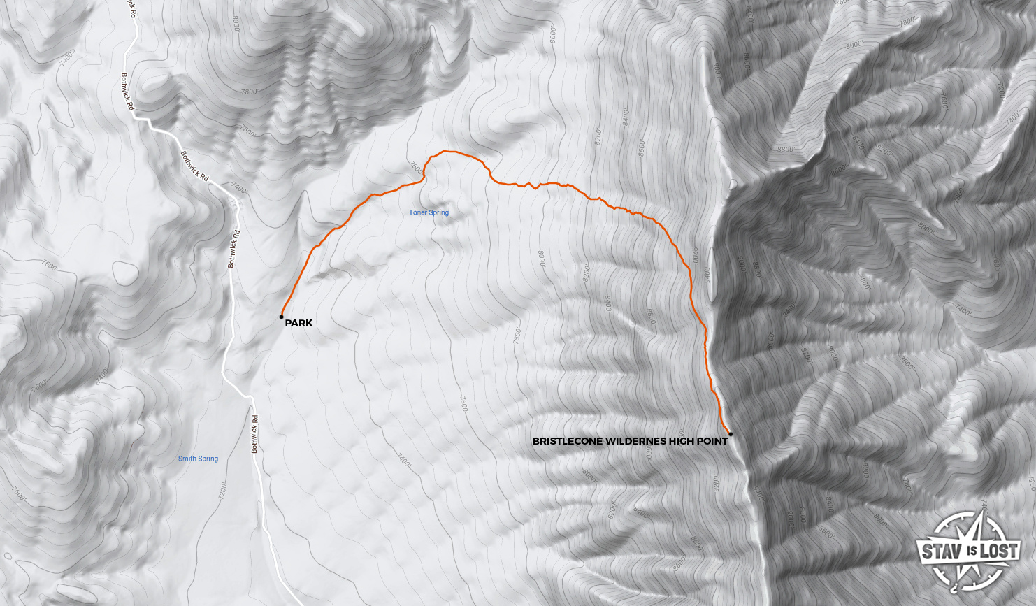 map for Bristlecone Wilderness High Point by stav is lost
