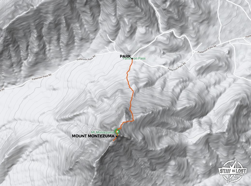 map for Mount Montezuma from Patterson Pass by stav is lost