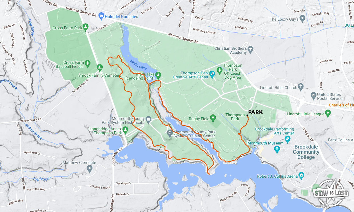 map for Thompson Park Reservoir Loop by stav is lost