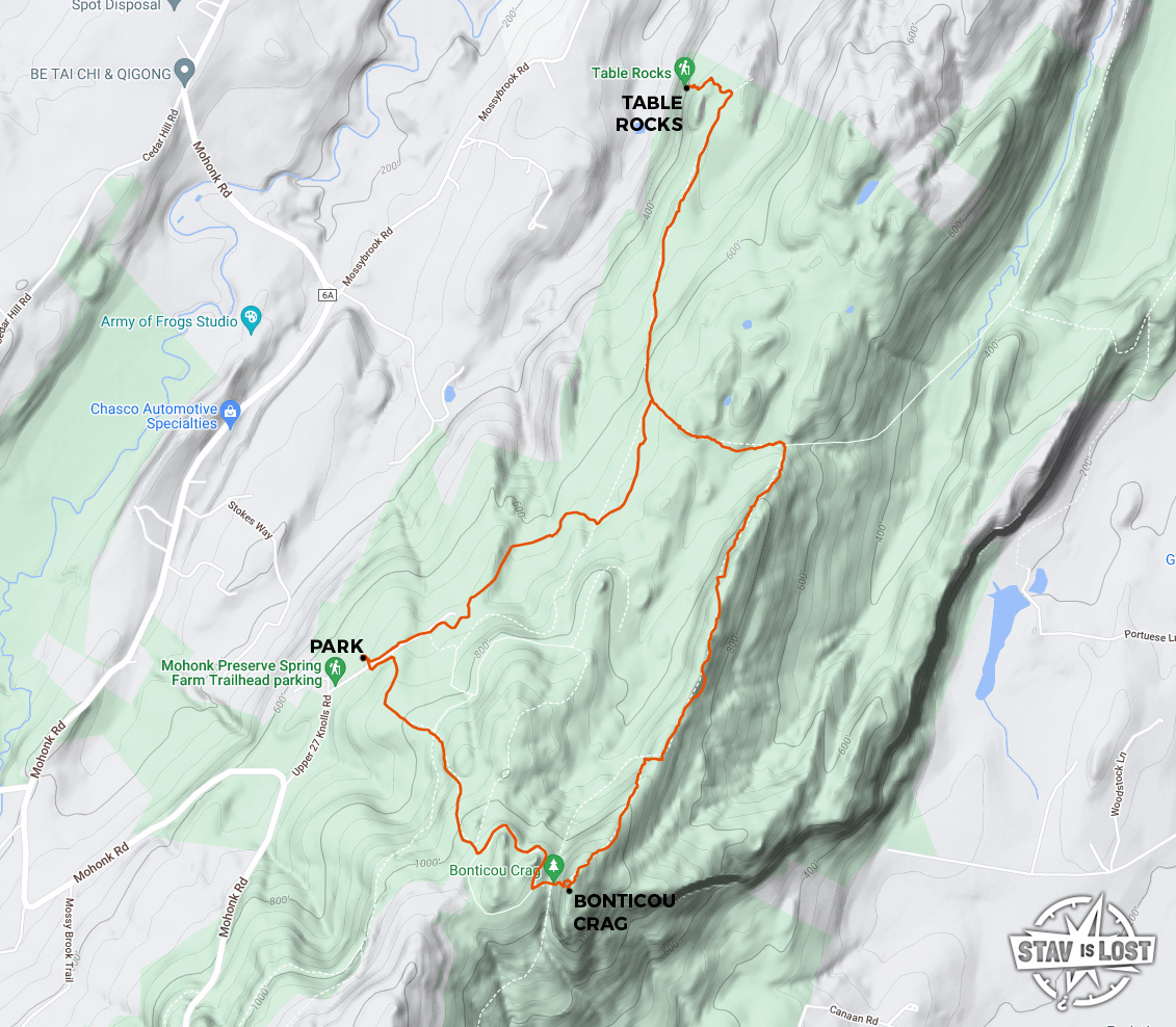 map for Bonticou Crag and Table Rocks by stav is lost