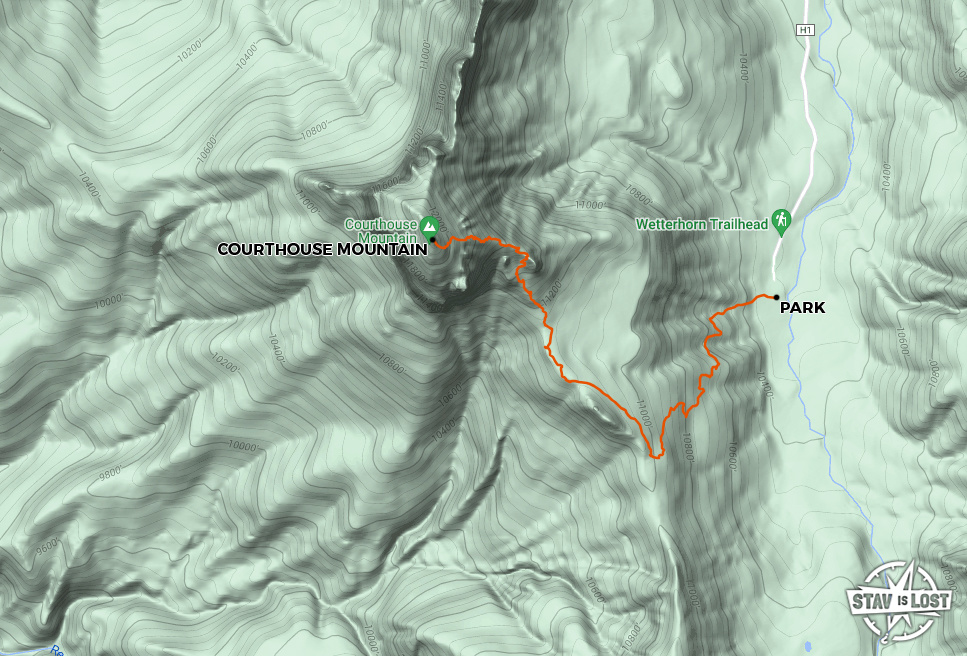 map for Courthouse Mountain by stav is lost