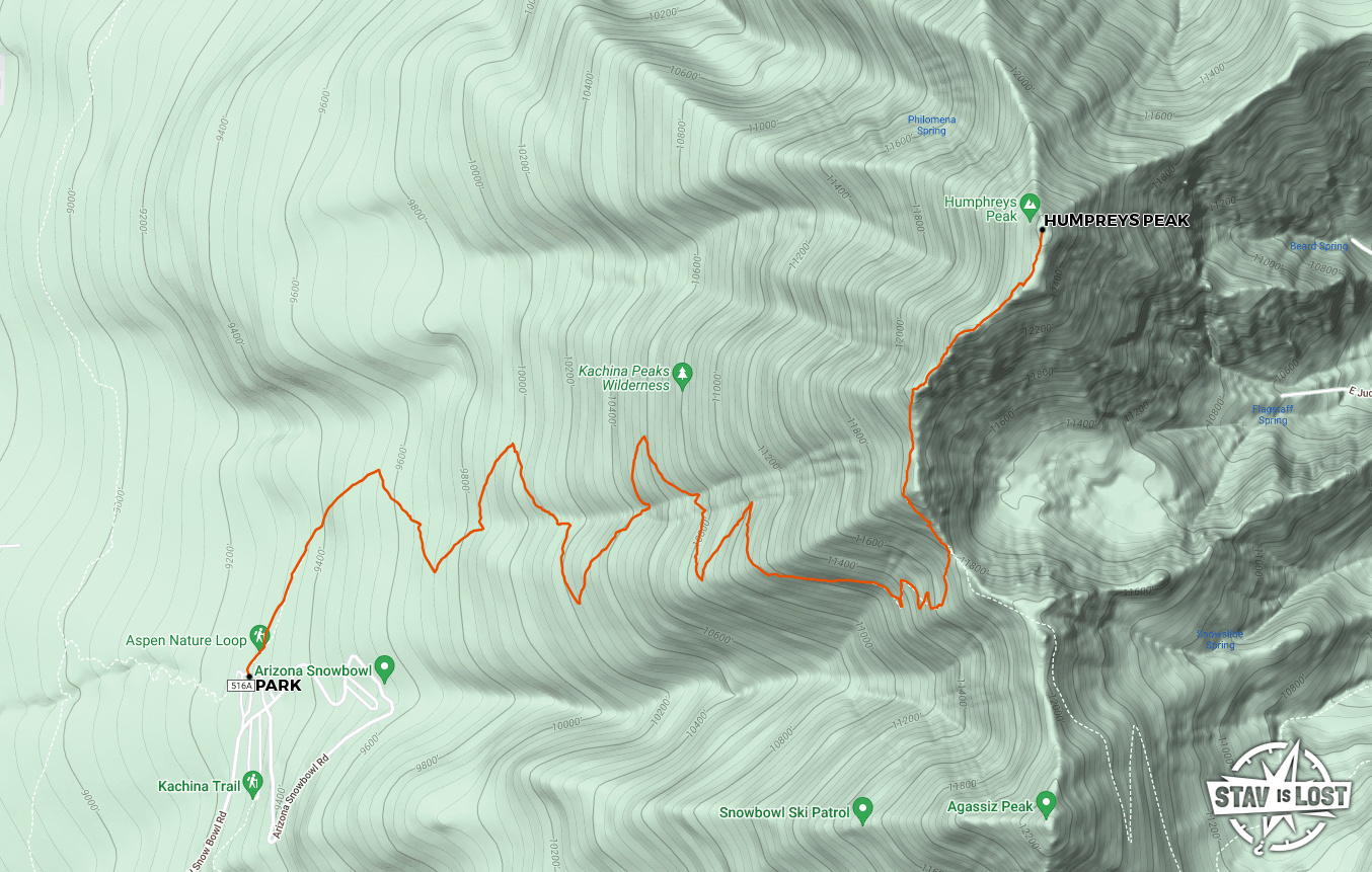 map for Humphreys Peak by stav is lost