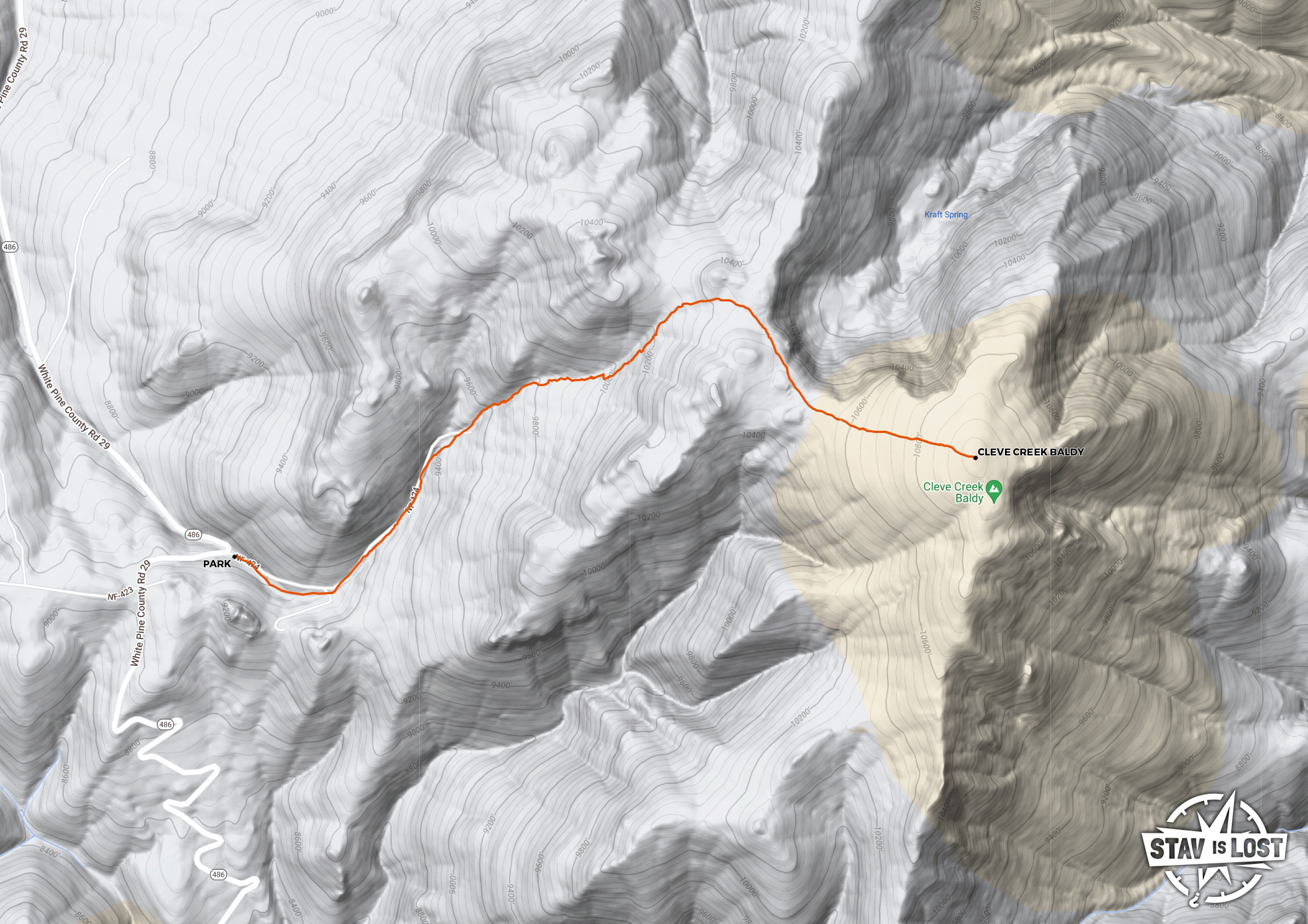 map for Cleve Creek Baldy by stav is lost