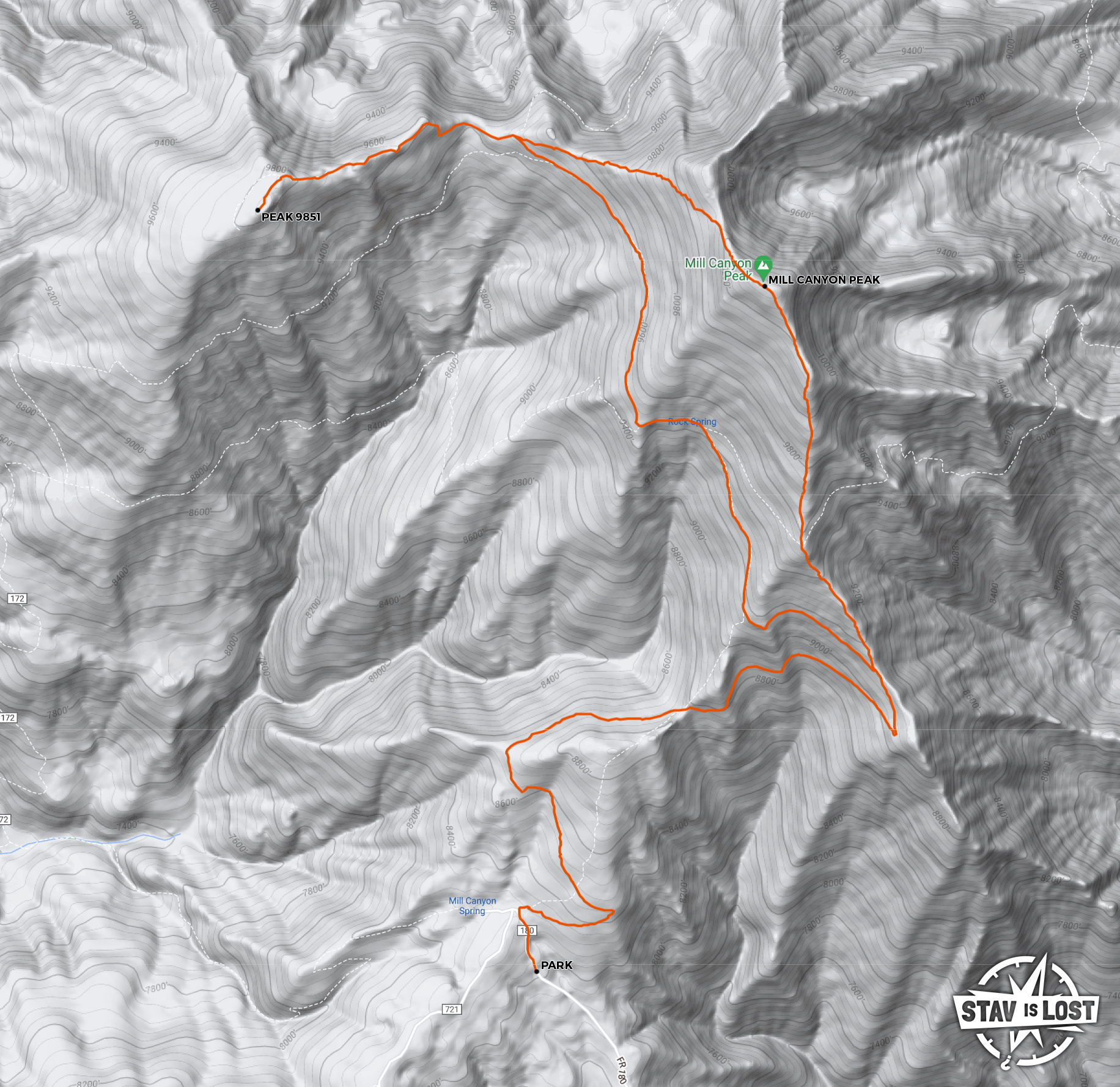 map for Mill Canyon Peak by stav is lost
