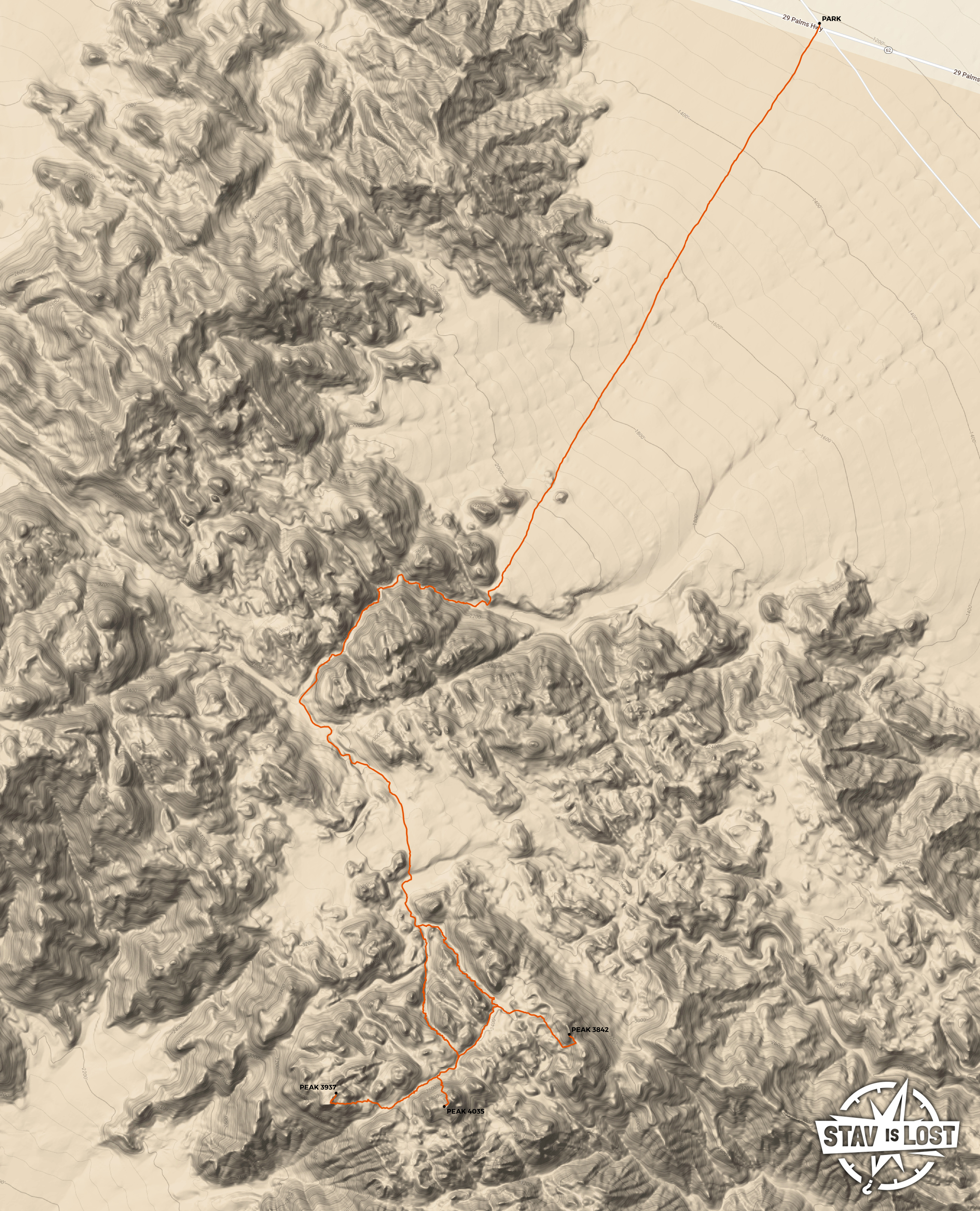 map for Central Coxcomb Mountains by stav is lost
