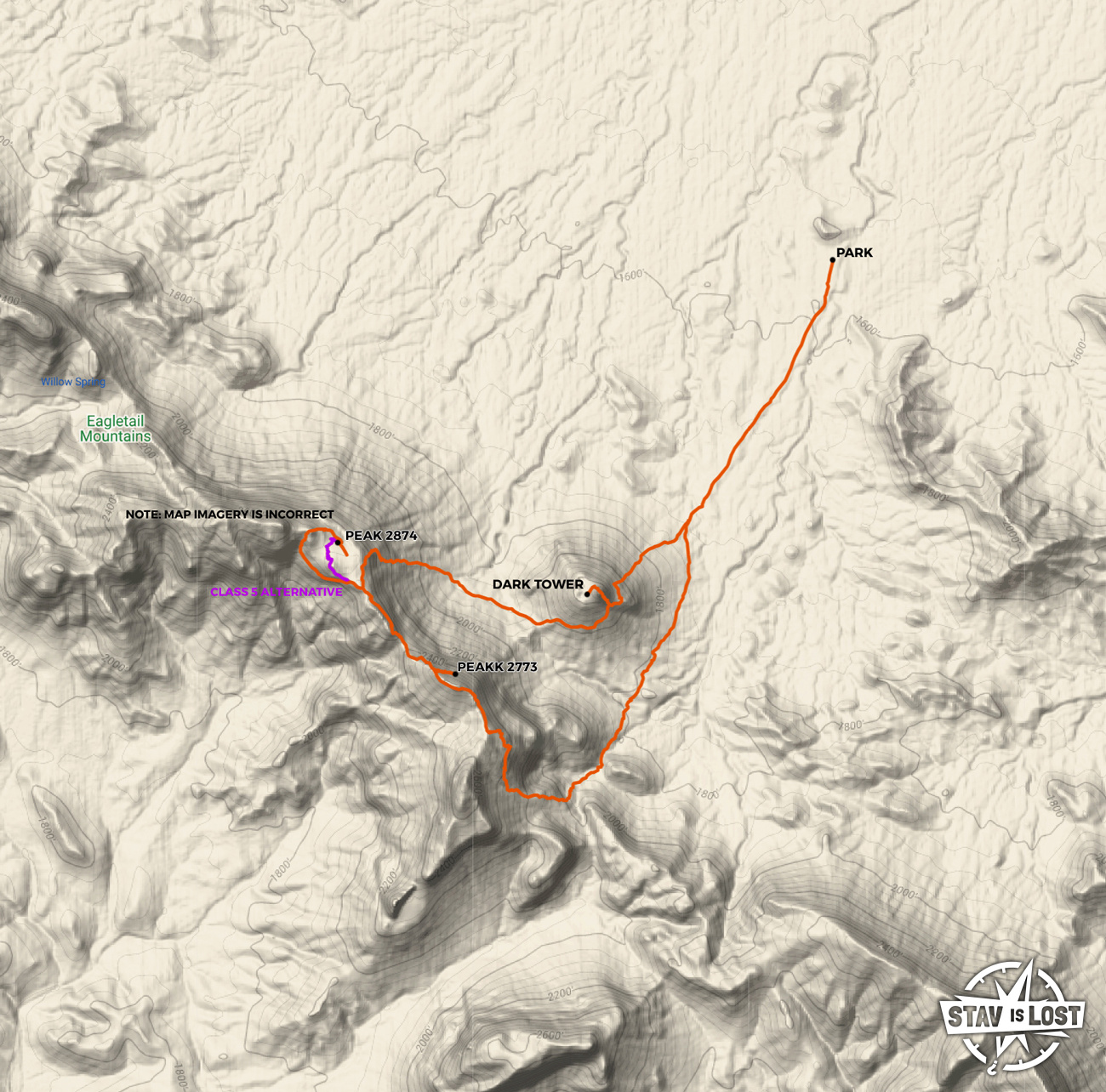 map for Central Eagletail Mountains Wilderness by stav is lost