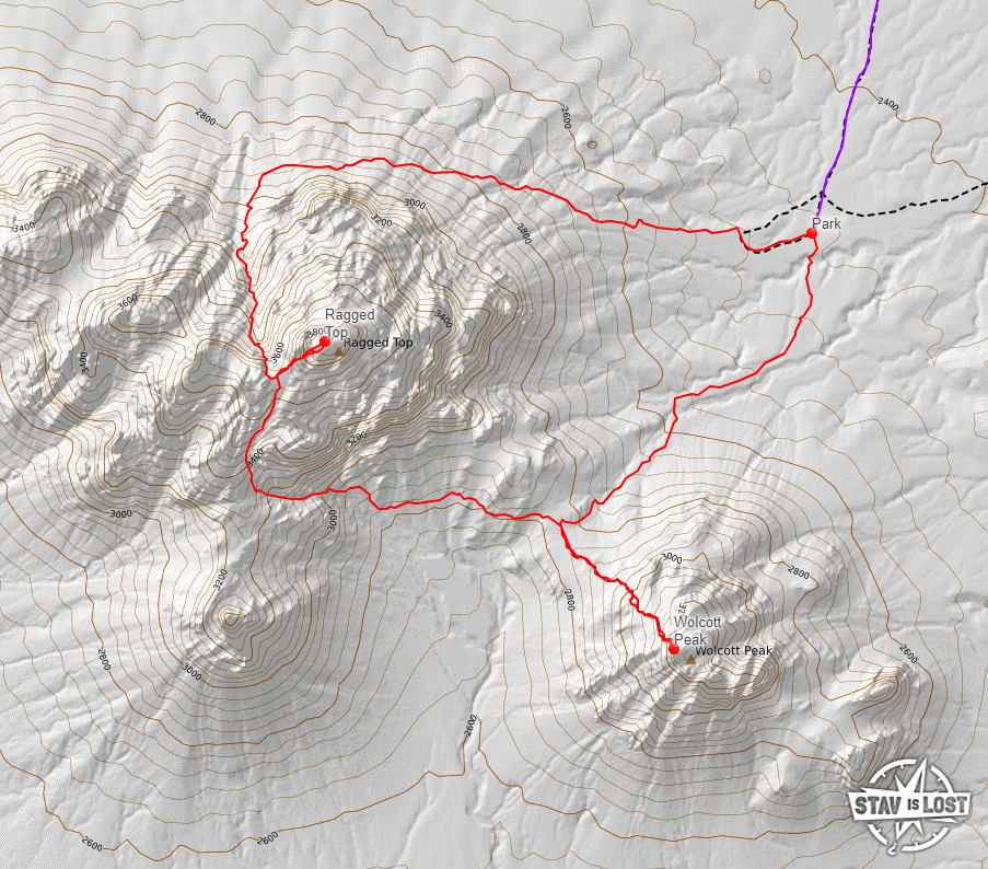 map for Ragged Top and Wolcott Peak by stav is lost