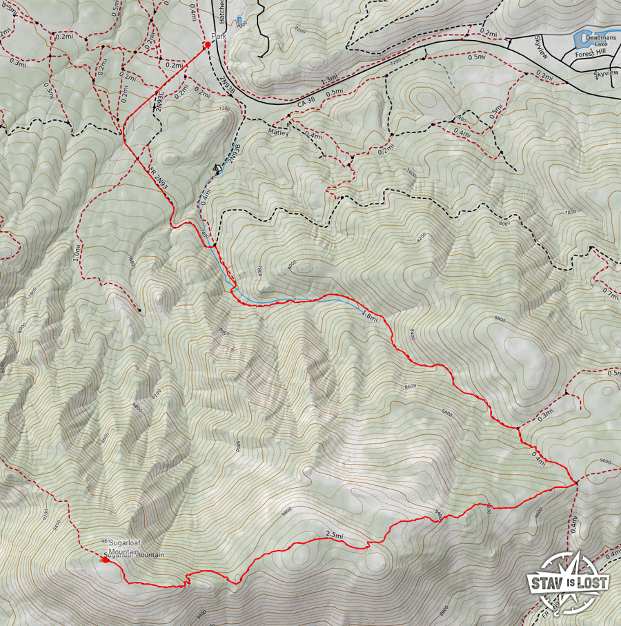 Map of Sugarloaf Mountain via Sugarloaf - 66540426acb1c 