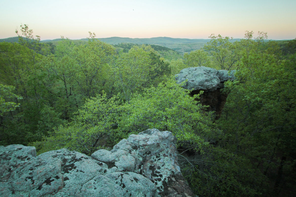 Hiking Pedestal Rock Scenic Area in Ozark National Forest, Arkansas