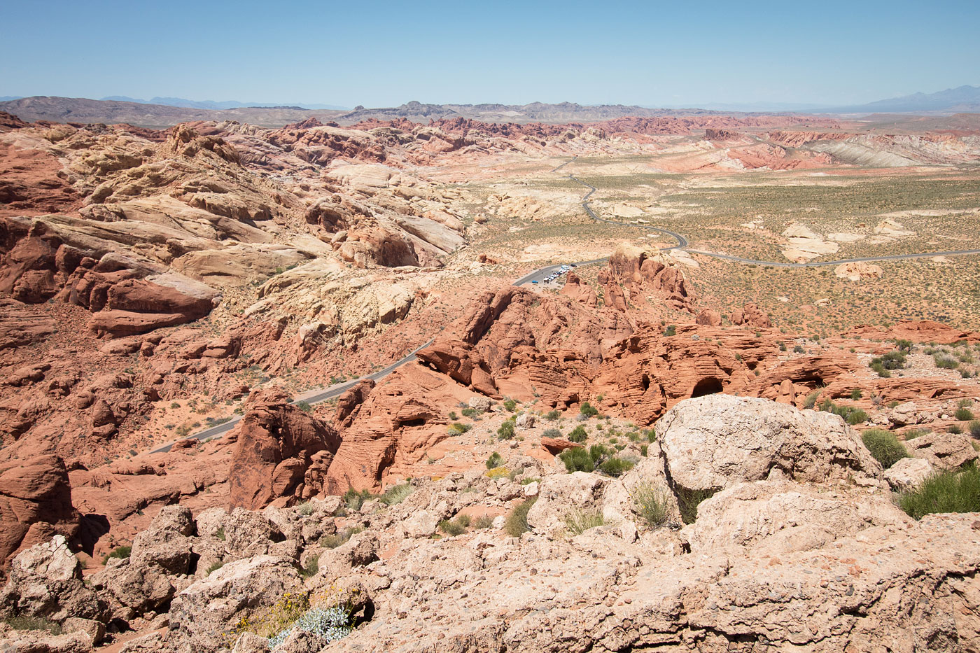 Cairn Peak and Rainbow Vista Overlook in Valley of Fire State Park, NV