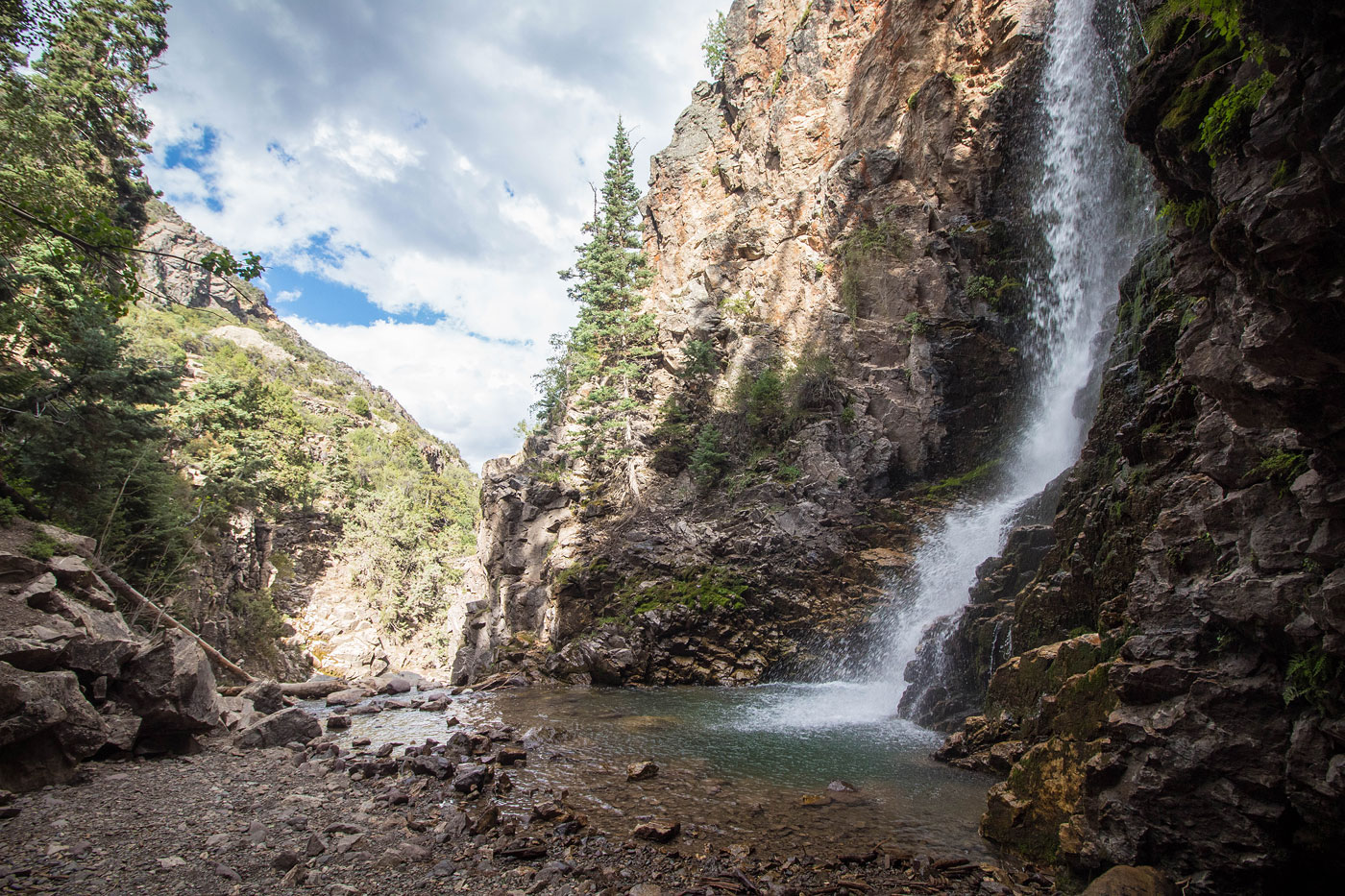 Hiking Bullion Falls in Fishlake National Forest, Utah
