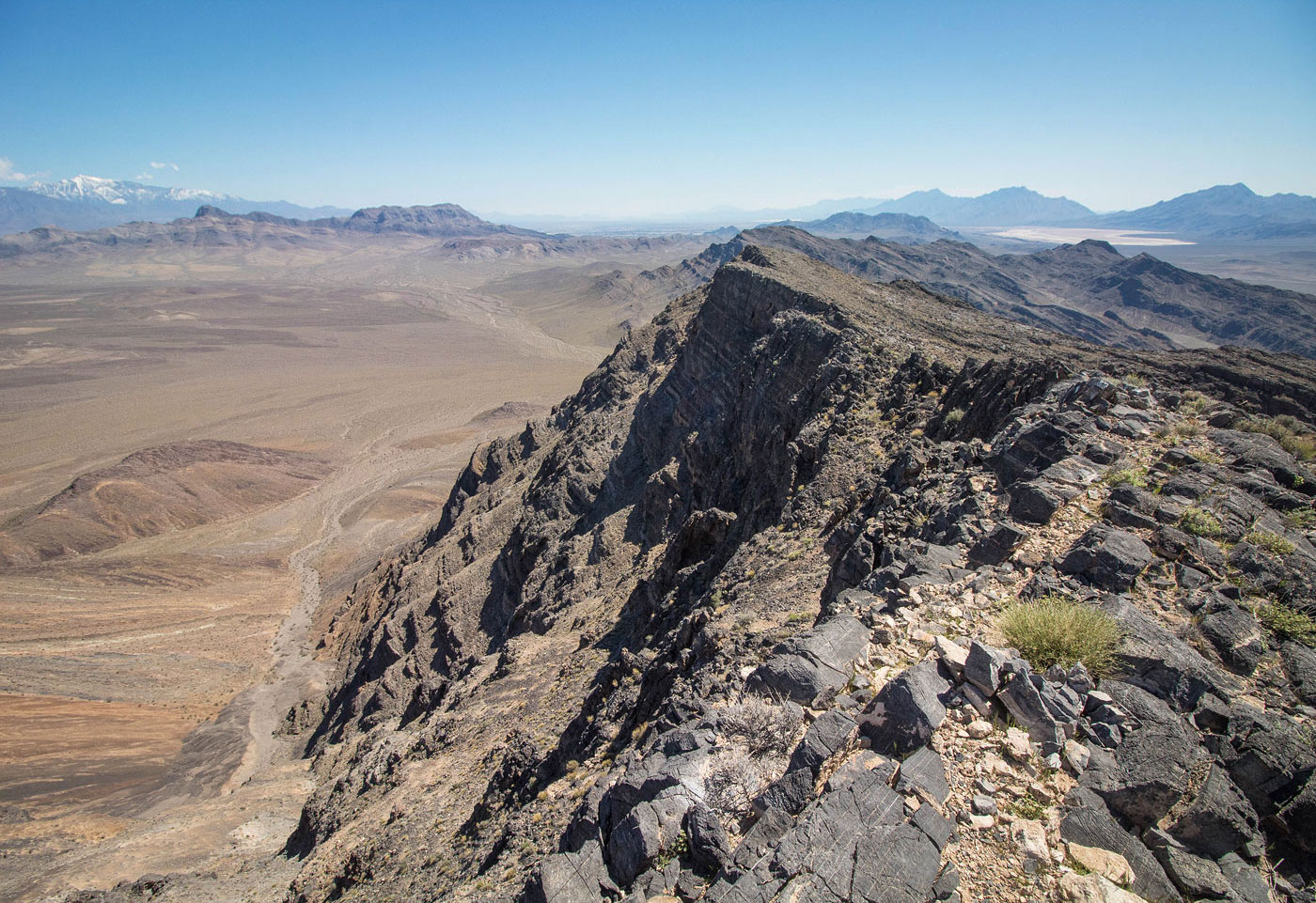 Hiking Rocky Benchmark and Pupfish Peak in Southern Nevada District BLM, Nevada