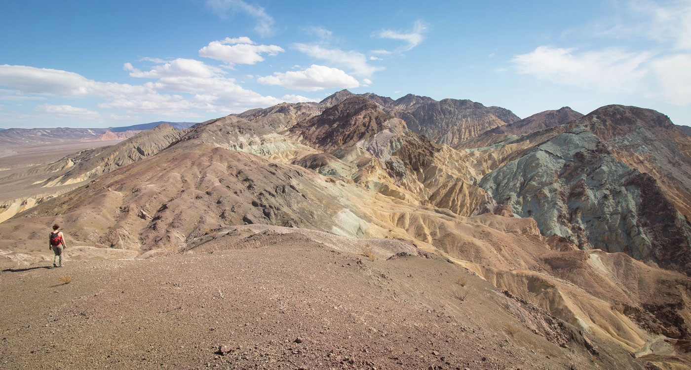 Hike Artist's Palette Peak, Blue Mountain, Twenty Mule Team Canyon in Death Valley National Park, California - Stav is Lost